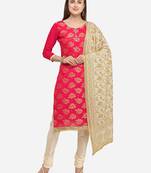 Pink jacquard chanderi salwar