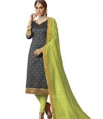Grey Woven Banarasi Silk Salwar
