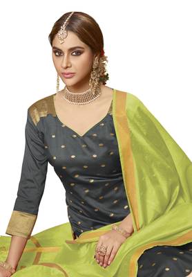Grey Woven Banarasi Silk Salwar 2