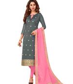 Grey Woven Banarasi Silk Salwar