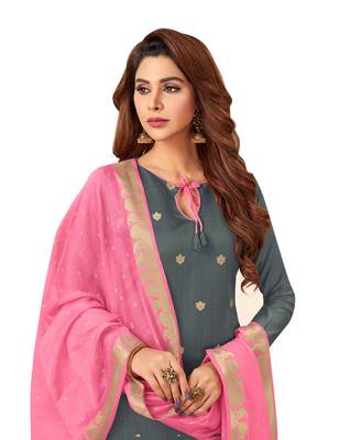 Grey Woven Banarasi Silk Salwar 2