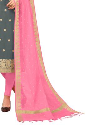 Grey Woven Banarasi Silk Salwar 4