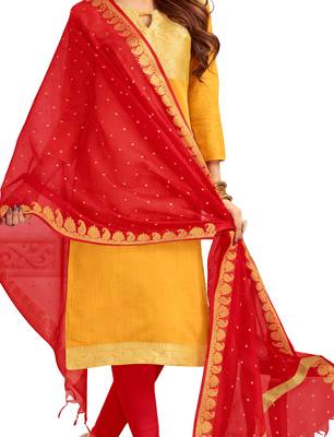 Yellow Woven  Art Silk Salwar 3