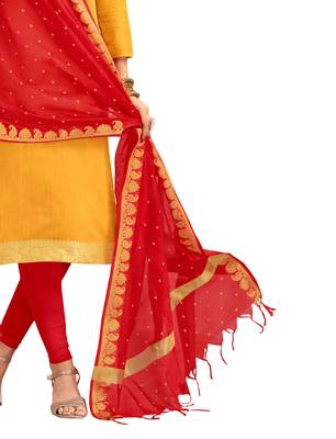 Yellow Woven  Art Silk Salwar 4