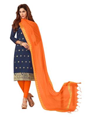 Blue Woven Banarasi Silk Salwar 1