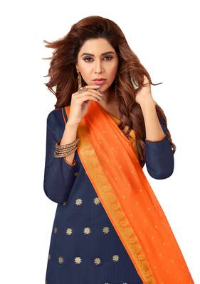 Blue Woven Banarasi Silk Salwar 2