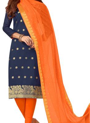 Blue Woven Banarasi Silk Salwar 3