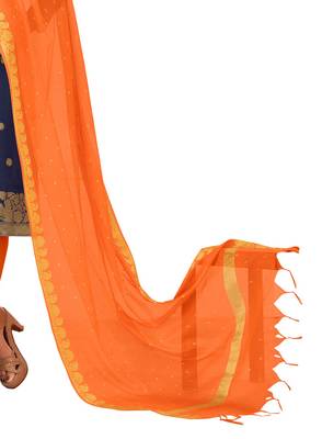 Blue Woven Banarasi Silk Salwar 4
