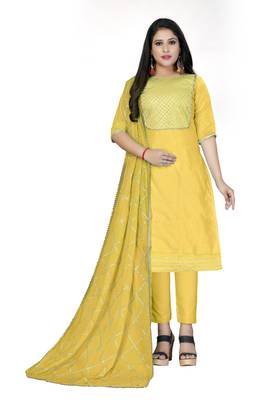 Yellow Lace Cotton Salwar 1