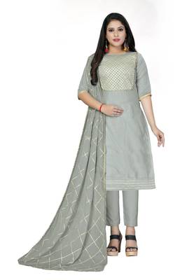 Grey Lace Cotton Salwar 1