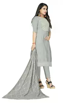 Grey Lace Cotton Salwar