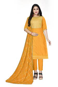 Orange Lace Cotton Salwar