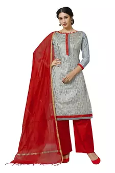 Grey Woven  Art Silk Salwar
