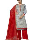 Grey Woven  Art Silk Salwar