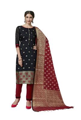 Black Woven Art Silk Salwar 1