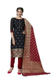 Black Woven  Art Silk Salwar