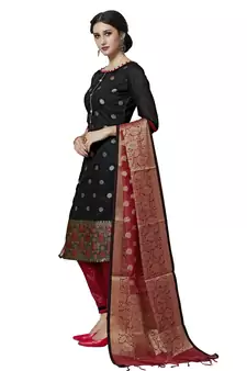 Black Woven Art Silk Salwar