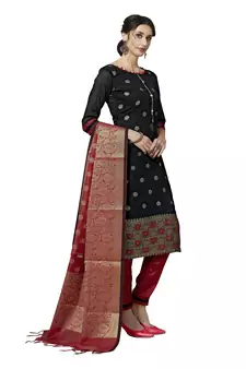 Black Woven Art Silk Salwar