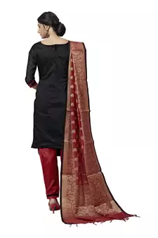 Black Woven Art Silk Salwar