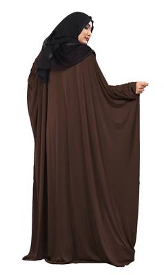 Justkartit Coffee Color Outdoor Wear Free Size Long Abaya With Chiffon Hijab For Women 4
