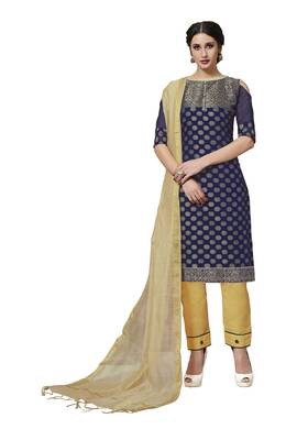 Blue Woven Banarasi Silk Salwar 1