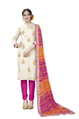 White Embroidered Chanderi Salwar 1