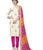 White Embroidered Chanderi Salwar