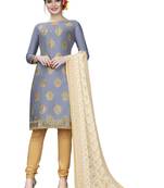 Grey Woven Cotton Salwar