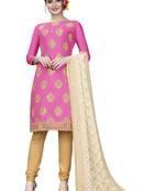 Pink Woven Cotton Salwar