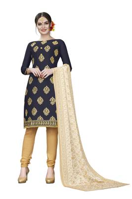 Navy-Blue Woven Cotton Salwar 1