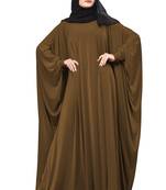 Justkartit Rust Color Occasion Wear Plain Free Size Lycra Abaya With Chiffon Hijab For Women