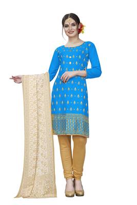 Sky-Blue Woven Cotton Salwar 1