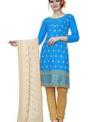 Sky-Blue Woven Cotton Salwar
