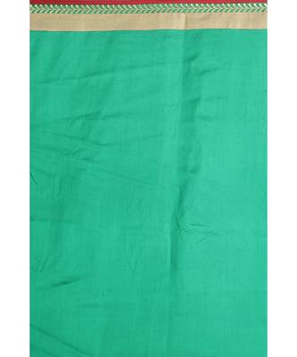 Green Embroidered Raw Silk Saree With Blouse 3