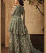 Light-green embroidered net salwar