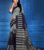 Multicolor printed art silk saree with blouse