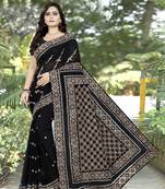 Black Embroidered Georgette Saree With Blouse
