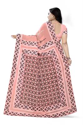 Pink Embroidered Georgette Saree With Blouse 4