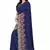 Blue Embroidered Poly Silk Saree With Blouse