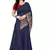 Blue Embroidered Poly Silk Saree With Blouse