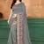 Grey Embroidered Poly Silk Saree With Blouse