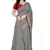 Grey Embroidered Poly Silk Saree With Blouse