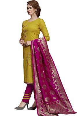 Yellow Embroidered Cotton Salwar 2