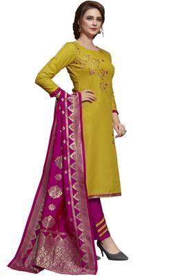 Yellow Embroidered Cotton Salwar 3