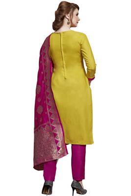 Yellow Embroidered Cotton Salwar 4