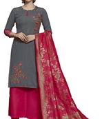 Grey embroidered cotton salwar