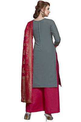Grey embroidered cotton salwar 4