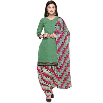 Green Abstract Print Blended Cotton Salwar 1