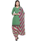 Green Abstract Print Blended Cotton Salwar
