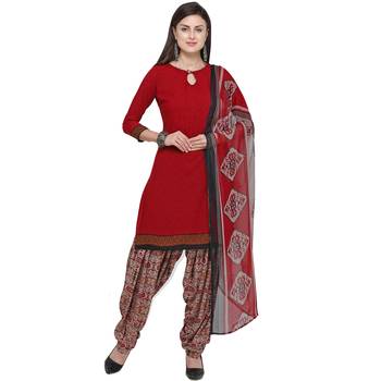 Red Abstract Print Blended Cotton Salwar 1